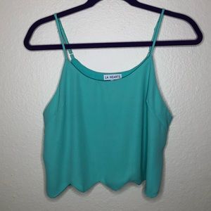 L.A. Hearts Turquoise Crop Top